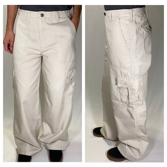 Y2K Zana Di Jeans capri pants size 18 khaki Parachute Cargo lots of zippers  EC