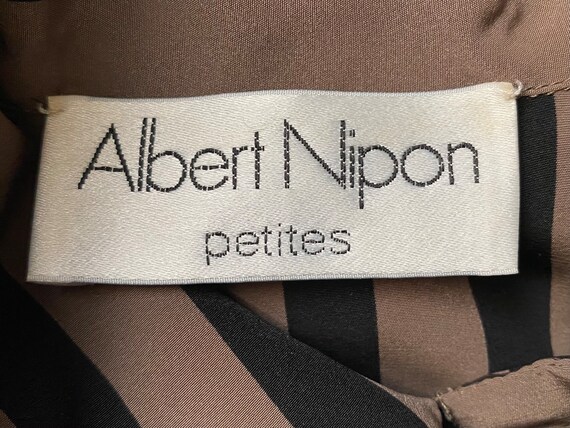 80s Albert Nipon Striped Long Sleeve Dress with P… - image 4