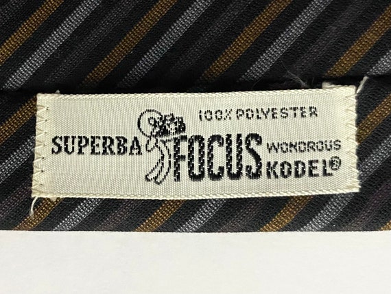 60s Superba Black and Gray Multicolor Striped Mod… - image 3