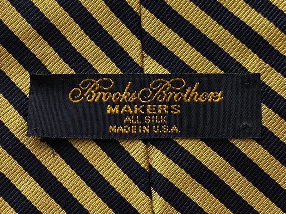 90s Brooks Brothers Makers 100% Silk Yellow and B… - image 3