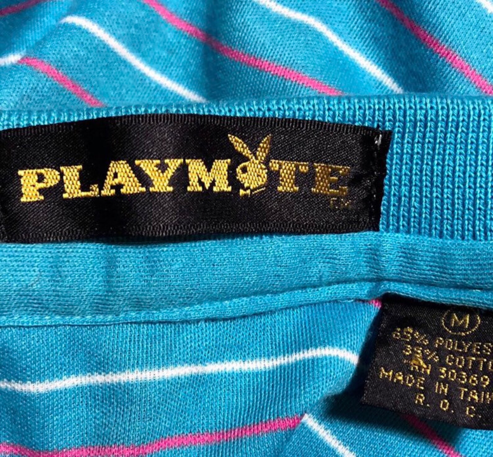 Vintage 80s Playboy Bunny Striped Polo Shirt Playmates Blue | Etsy