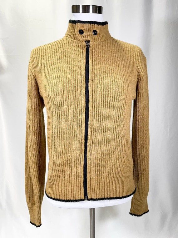 60s Sargon Zip-up Sweater Yellow Mod Vintage Sweater Size M - Etsy