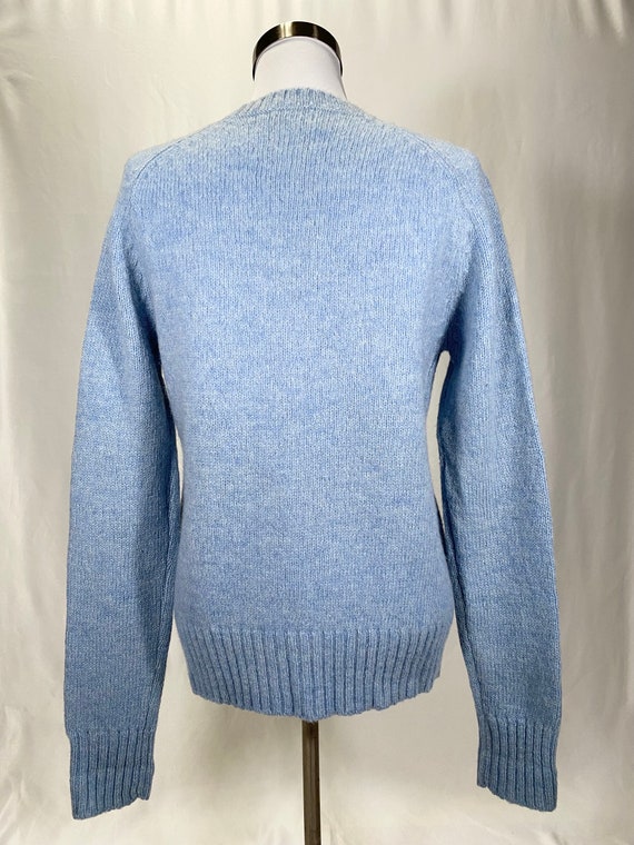 60s Aston Pastel Blue 100% Shetland Wool Sweater … - image 2