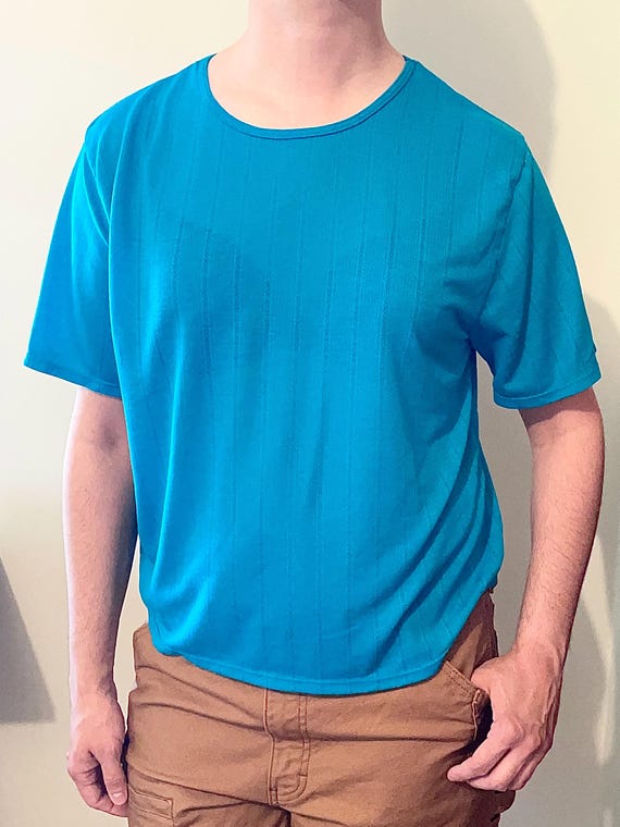 90s Asics Women Vintage Asics Shirt Blue Athleticwear Short Sleeve Shirt - Size M/L