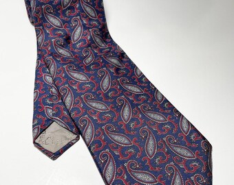 Cravatta vintage in seta Christian Dior anni '80 - Cravatta vintage Dior in seta al 100% con motivo Paisley - Larghezza 3,5 pollici