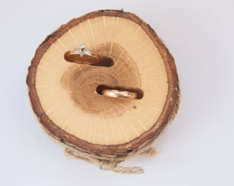 Wooden ring bearer pillow,  wedding ring holder, rustic ring box,  oak wedding decoration, wood wedding decor, ring pillow alternative,