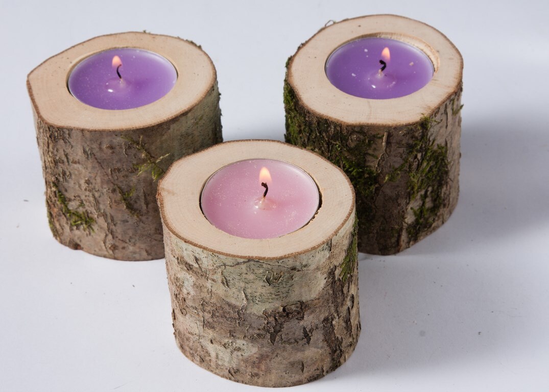 15 Rustic Candle Holders Tea Light Holder Woodland Wedding Etsy
