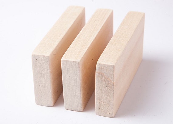 20 Unfinished Wood Blocks for Wood Crafts, Wooden Rectangle