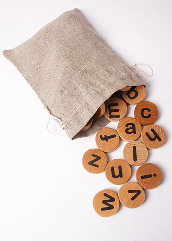 Montessori alphabet, educational toy, uppercase and lowercase letters, waldorf game, wooden toys, kids christmas gift