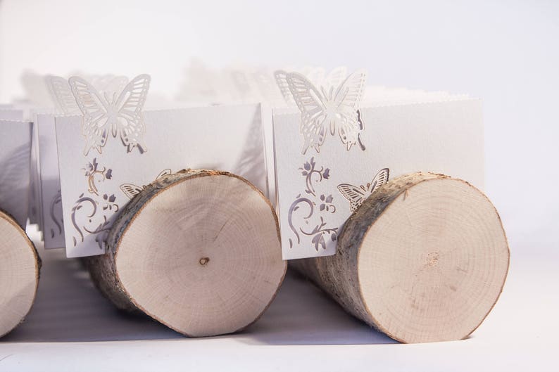 3 Pcs Log Place Card Holders Rustic Wedding Decor Guest Card Etsy