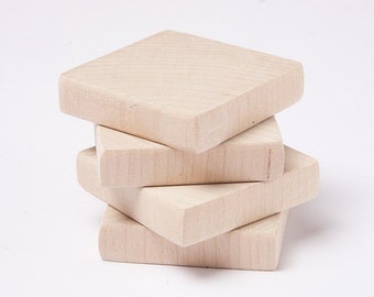 Unfinished 1 1/2" (4cm) Wood Squares for wood crafts, wooden supplies