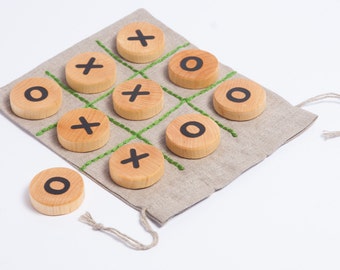 tic tac toe game, table game, wooden game for children, travel game, wooden toy, gift idea for kids, kids christmas gift