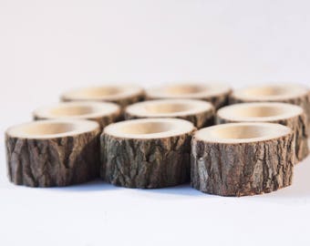 Set of 5 napkin rings, wooden napkin rings, rustic wedding decor, napkin holder, table setting