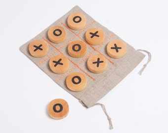 tic tac toe game, table game, wooden game for children, travel game, wooden toy, gift idea for kids, kids christmas gift