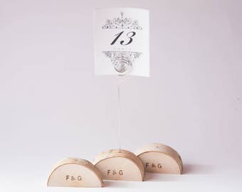 10 rustic wedding table number holder with wire, place card holder, birch wedding table decor,  wedding centerpiece