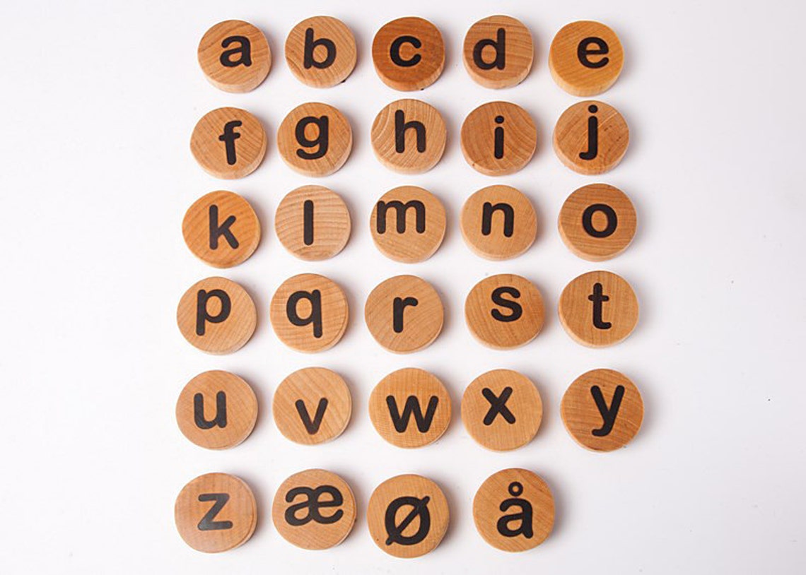 Norwegian or Danish Lowercase Letter Magnets Alphabet , Montessori ...