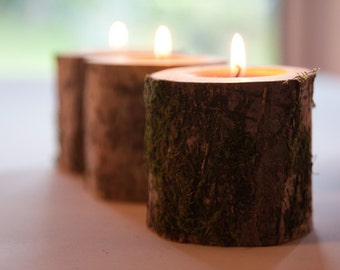 10 portavelas rústicas, soporte para la luz del té, centro de la boda del bosque, decoración rústica de la boda, decoración del hogar, boda de campo, decoración de navidad