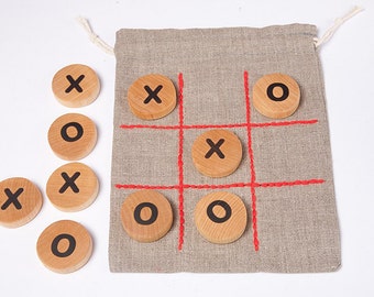 tic tac toe game, table game, wooden game for children, travel game, wooden toy, gift idea for kids, kids christmas gift