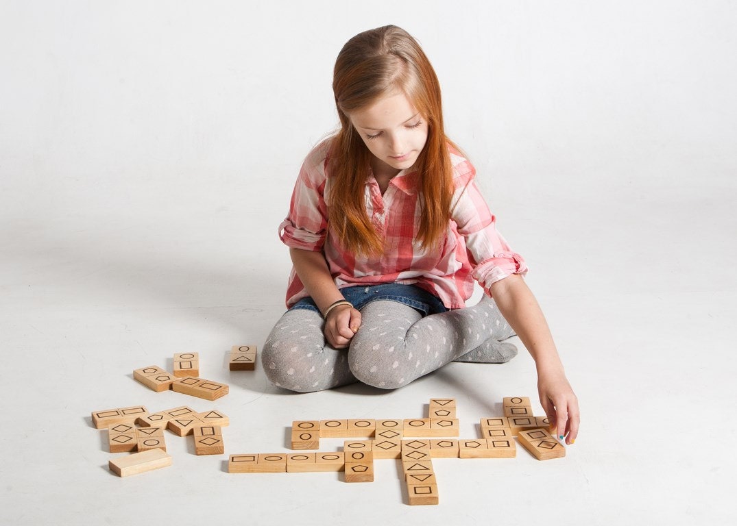 Wooden Domino Game Wooden Dumber Dominoes Eco Friendly Toy 