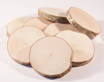 VENTA 20 pequeñas rodajas de madera, rebanadas de madera rústica para bricolaje, bodas, favores, artesanías y más - conjunto de 20 rebanadas de madera en blanco para etiquetas de Navidad