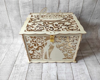 Elegant wedding card box with slot