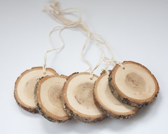 10 Holz-Tags Scheiben