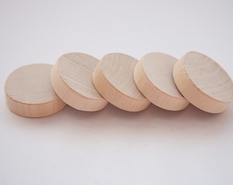 Unfinished 1 3/8” (3,5cm) Wood discs for wood crafts, wooden supplies