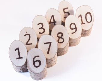 10 porte-numéros de table de mariage rustiques, support de numéro de table en bois, décor de mariage rustique, centre de table de mariage
