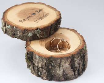 Personalized rustic Ring box, ring holder, ring bearer pillow, rustic wedding decoration, wood decor for woodland wedding,