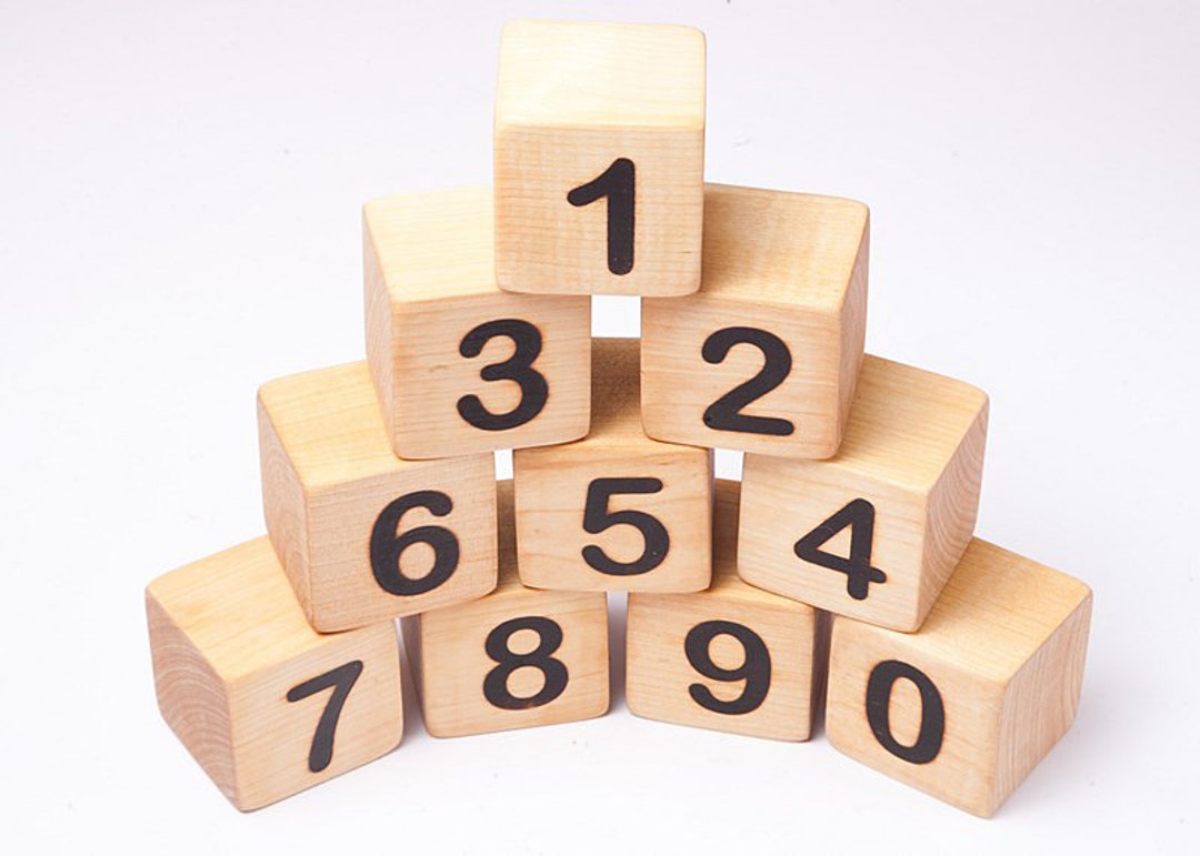 Number Building Blocks Wooden Math Digital Toys Baby Balance Block