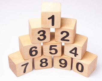 Wooden toy, building blocks,  math blocks, educational numbers, counting blocks, eco fiendly toy