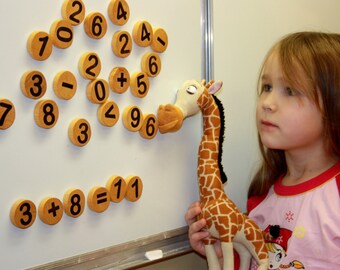 Holzspielzeug, Zahlen mit Magneten, Waldorf Spielzeug, Montessori Zahlen, Lernspiel, Holzspielzeug,