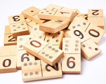 Wooden Number Dominoes, eco friendly toy, kids wooden toys, waldorf