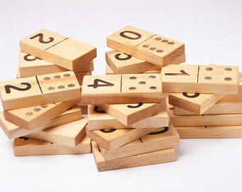 Wooden domino game, wooden dumber Dominoes, eco friendly toy, kids wooden toys, waldorf