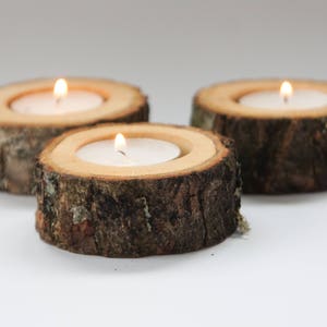 20 rustic candle holders, tea light holder, oak candleholders, rustic wedding decor, log holder, wedding favors, christmas decor