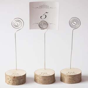 titolare del numero 10 matrimonio rustico tavolo con filo, titolare della carta posto personalizzati, decorazione della tavola di nozze, nozze centrotavola di cristallo