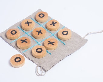 tic tac toe game, table game, wooden game for children, travel game, wooden toy, gift idea for kids, kids christmas gift