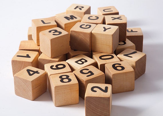 Wooden letter blocks - estonian alphabet - 30 pcs