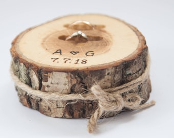 Wooden ring bearer pillow,  wedding ring holder, rustic ring box,  oak wedding decoration, wood wedding decor, ring pillow alternative,