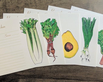 Personalized Recipe Cards: Vegetable Garden {Set of 20} - made to order