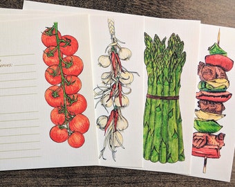Summer BBQ Personalized Recipe Cards {Set of 20} - made to order