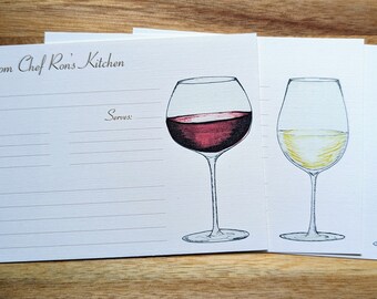 Wine Pairing Personalized Recipe Cards (Set of 20) Sommelier Chef Wino Wine Lover gift