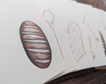 Bread Baker's Note Cards (set of 8) Great Gift for Chef, Baker, Sourdough Maker