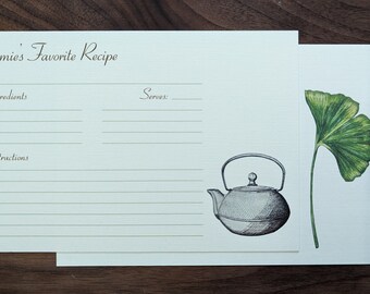 Tea Garden Personalized Recipe Cards {set of 20} - made to order