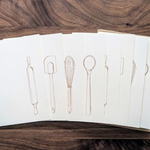 Illustrated Baker's Note Cards  (set of 8)