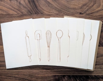 Illustrated Baker's Note Cards  (set of 8)