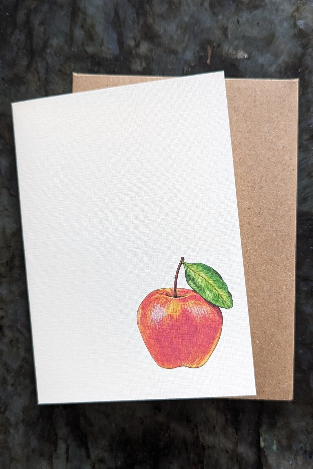 Apple Drawing Note Cards (set of 8) Teacher Appreciation Cards, Teacher ...