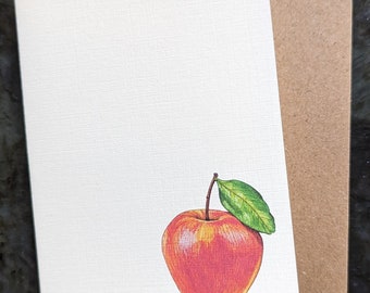 Apple Drawing Note Cards (set of 8) Teacher Appreciation Cards, Teacher Note Cards