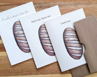 Another Batch of Bread Pun Greeting Cards (set of 3)