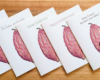 Chocolate Cacao Pun Greeting Cards (set of 5)